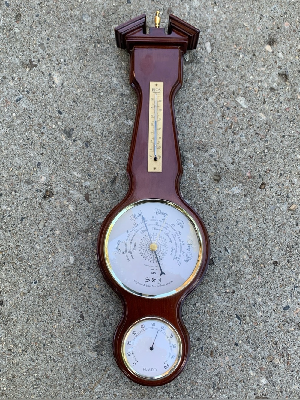 Vintage Stephens & John Marine Weather Station Barometer Thermometer Hygrometer